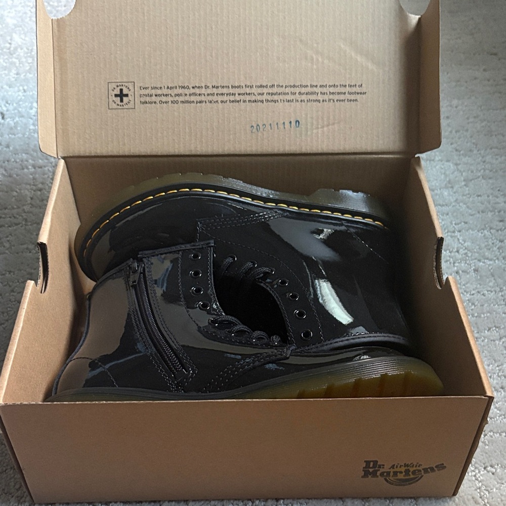 Dr. Martens Shiny Black Ankle Boots
